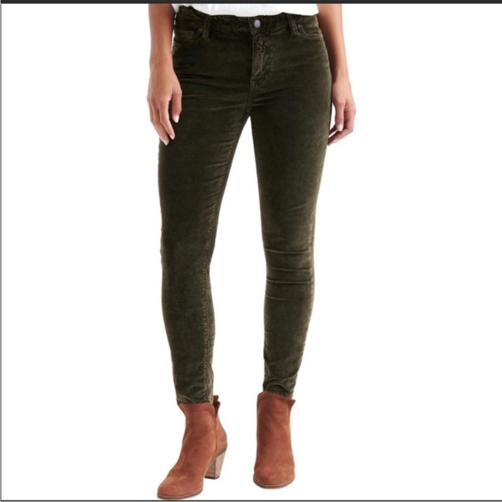 NWT Lucky Brand Women’s Ava Green Velvet Super Skinny Stretch Jean size 4/27